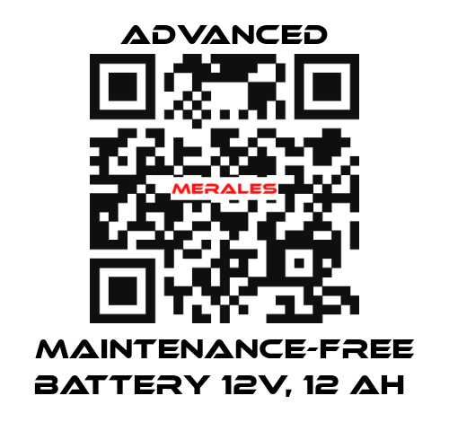 Maintenance-Free Battery 12V, 12 Ah  Advanced