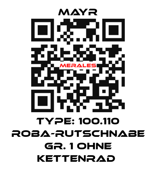 Type: 100.110 ROBA-Rutschnabe Gr. 1 ohne Kettenrad  Mayr