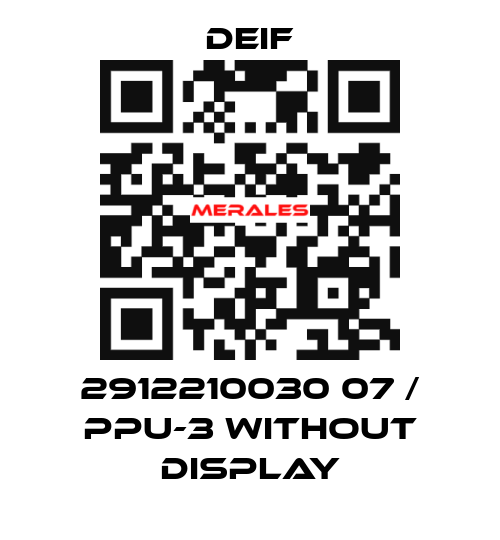 2912210030 07 / PPU-3 without display Deif