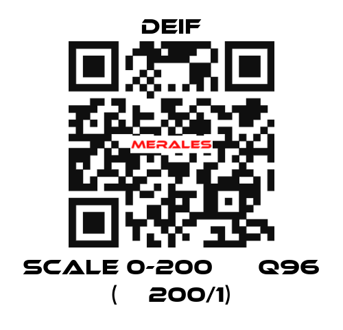 scale 0-200 А ЕQ96 (ТТ200/1) Deif