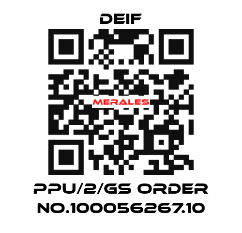 PPU/2/Gs ORDER No.100056267.10 Deif