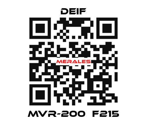 MVR-200  F215 Deif