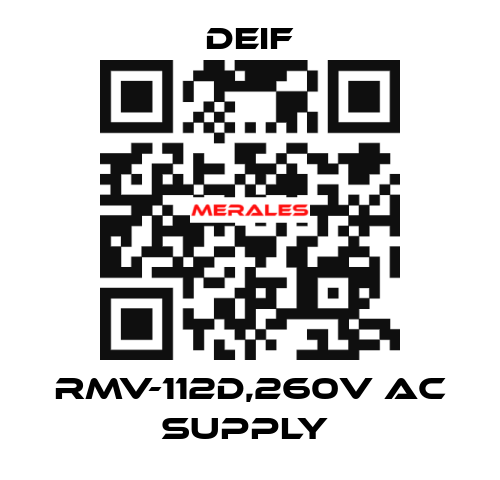 RMV-112D,260V AC SUPPLY  Deif