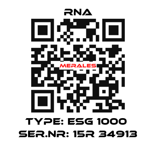 TYPE: ESG 1000  SER.NR: 15R 34913 RNA