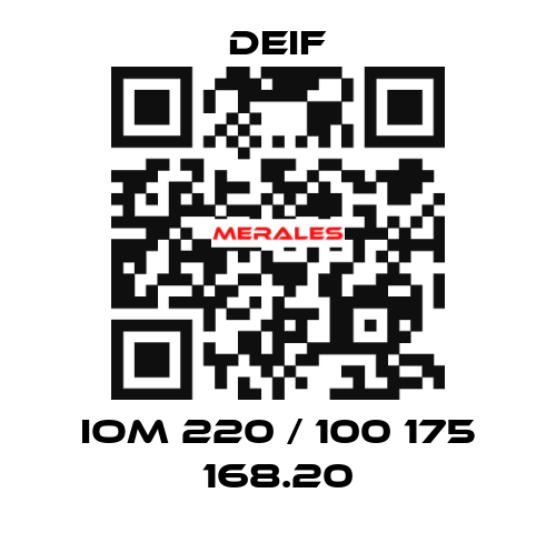 IOM 220 / 100 175 168.20 Deif