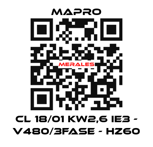 CL 18/01 kW2,6 IE3 - V480/3fase - Hz60 Mapro