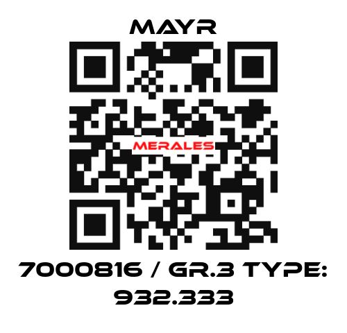 7000816 / Gr.3 Type: 932.333 Mayr