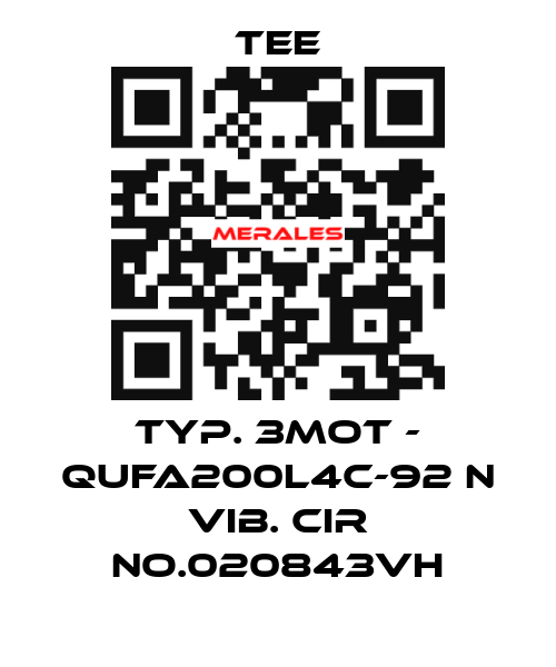 Typ. 3mot - QUFA200L4C-92 N Vib. CIR No.020843VH TEE