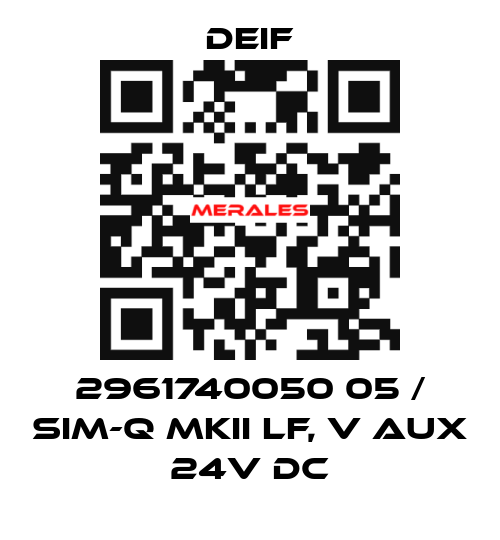 2961740050 05 / SIM-Q MKII LF, V aux 24V DC Deif