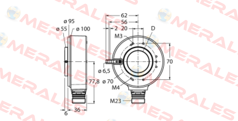 RI-42H25S4-2B5000-12M23 Turck