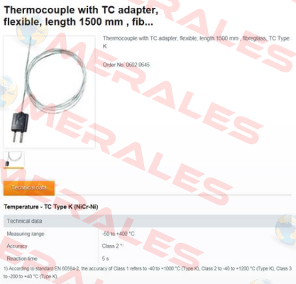 Thermocouple with TC adapter (0602 0645)  Testo