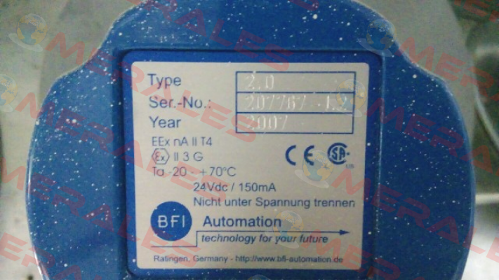 Part.-No.S 507H (Type 2.0 )   BFI AUTOMATION