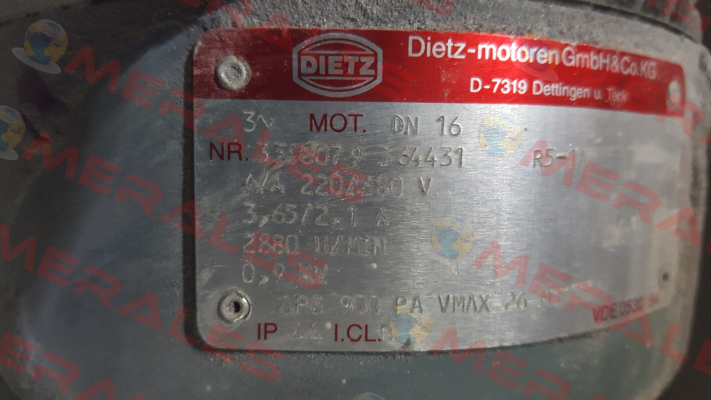 3598079 364431 obsolete, replacement P/N: 259960 Type: DN16 IE3 BIM FDR80C/2Q IP54-KST MIT FUS  Dietz-Motoren