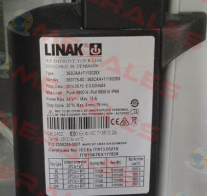 363CAA+7110028X - OEM for  PREMIER TECH CHRONOS B.V.  Linak