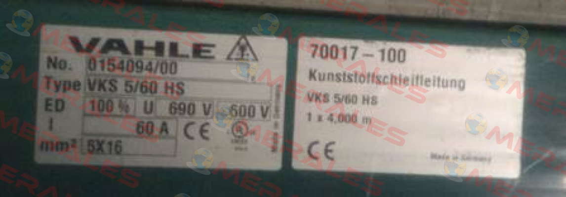 P/n: 0154094/00, Type: VKS5/63-4000HSA Vahle