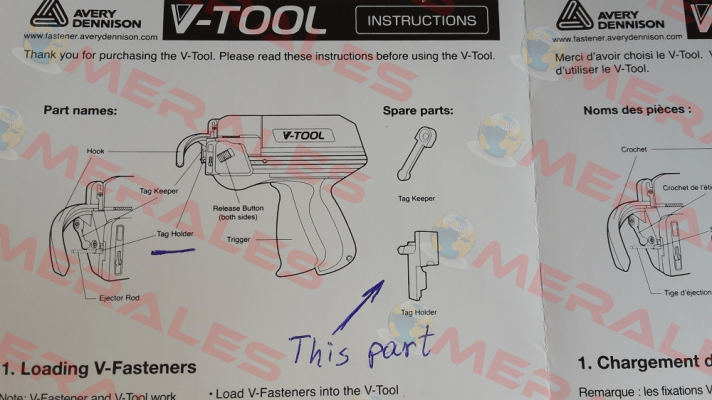 P04SFVT  , Type V-Tool AVERY DENNISON