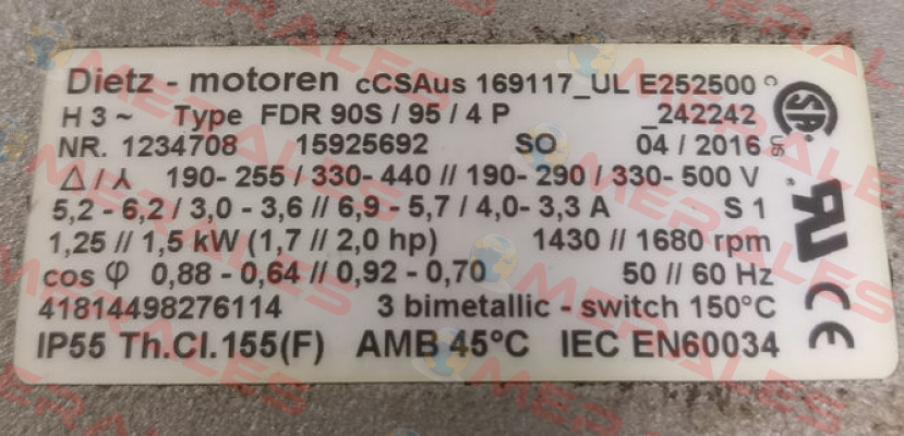 FDR90S/95/4P (OEM) Dietz-Motoren