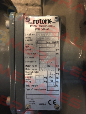 S/N:L02632240102 Rotork