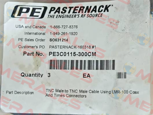 PE3C0115-300CM Pasternack