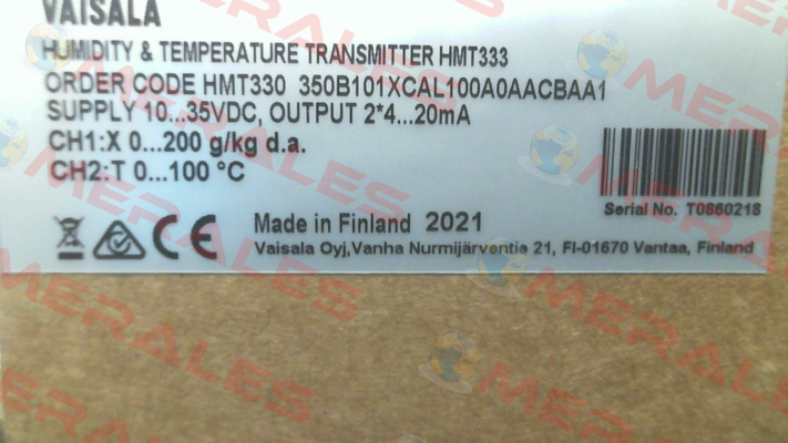 HMT330 350B101XCAL100A0AACBAA1 Vaisala