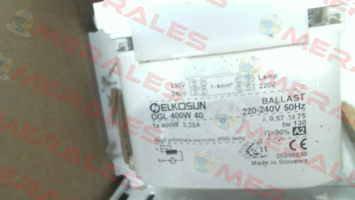 20296030 / OGL 400 W 40 220240/50 040A094 Tridonic