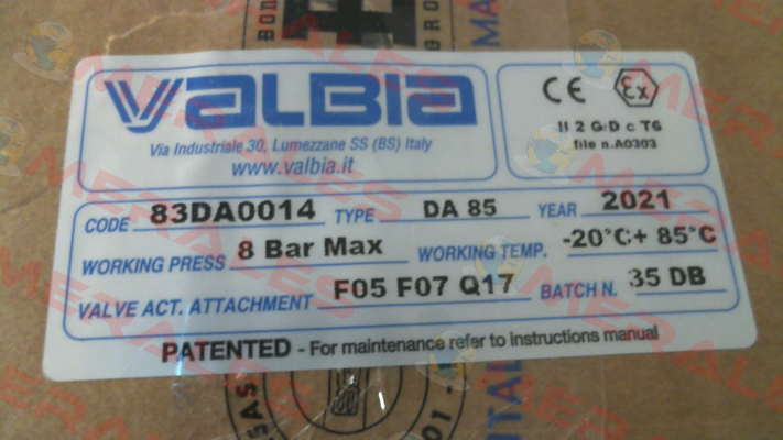 83DA0014 Valbia