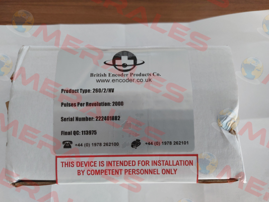 260/2-B08-SF-2000-NC-HV-R-G1-HT-IP50 British Encoder