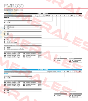 FMP-039-2-S-A-A-6-A25-N-P01 MP Filtri