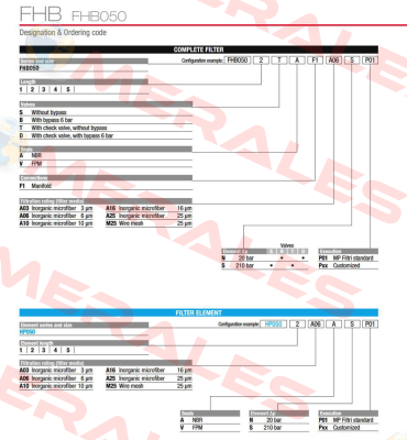 FHB-050-1-B-A-F1-A10-N-P01 MP Filtri