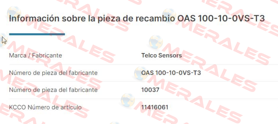 p/n: 10037, Type: OAS 100-10-0VS-T3 Telco