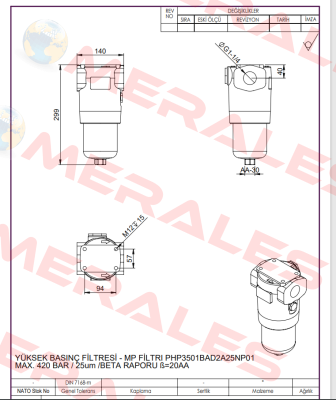 FHP3501BAD2A25NP01 MP Filtri