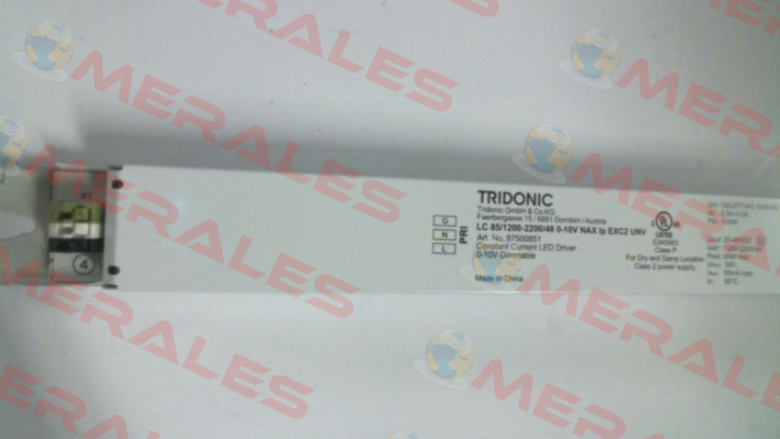 P/N: 87500851, Type: LC 85/1200 Tridonic